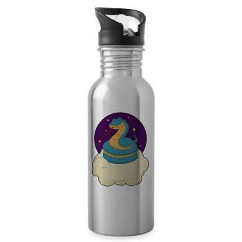 Schlange Wolken - Trinkflasche mit integriertem Trinkhalm - Lightsilver - Rechts