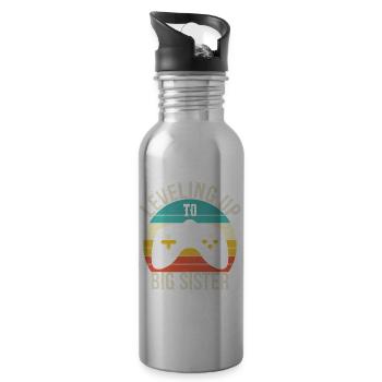 Auf dem Weg zur großen Schwester - Trinkflasche mit integriertem Trinkhalm - Lightsilver - Rechts
