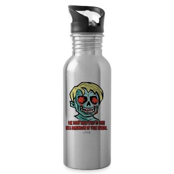 Seeing without eyes, a dimension of pure chaos - Water bottle with straw - silver - Right