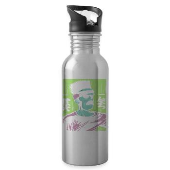 CArtoon Strong Japanese Anime for Weebs - Water bottle with straw - silver - Right