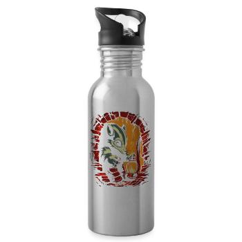 Der Stinktier mit der Lampe im Verlies - Trinkflasche mit integriertem Trinkhalm - Lightsilver - Rechts