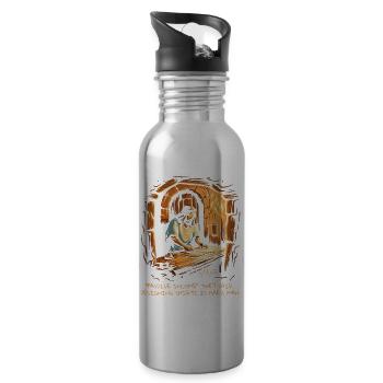 Passive Income: Designer Jesus - Water bottle with straw - silver - Right