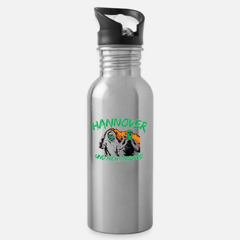 Hannover und nicht anders UPDATE - Trinkflasche mit integriertem Trinkhalm - Lightsilver