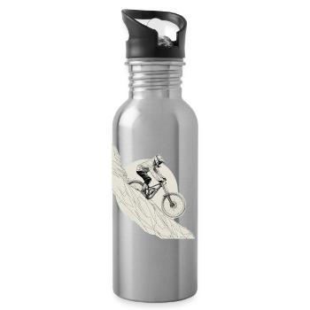 Mountainbike Downhill Fahrradtour Fahrrad Design - Trinkflasche mit integriertem Trinkhalm - Lightsilver - Rechts
