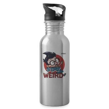 Stay strange, clever rascal - Water bottle with straw - silver - Right