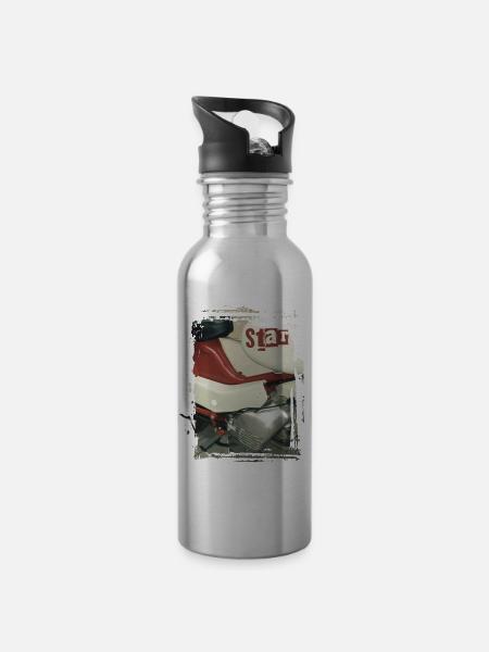 Samson Star - Water bottle with straw - silver