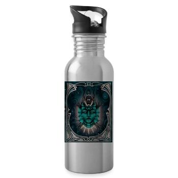 Monstre marin 2 visages - Gourde avec paille intégrée - argent clair - Droite
