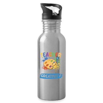 I'm An Art Teacher Guardian Of Creativity - Trinkflasche mit integriertem Trinkhalm - Lightsilver - Rechts