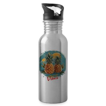 Ananas-Sonnenbrille Obst Retro-Stil für - Trinkflasche mit integriertem Trinkhalm - Lightsilver - Rechts