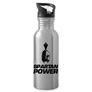 spartan power - Trinkflasche mit integriertem Trinkhalm - Lightsilver - Rechts