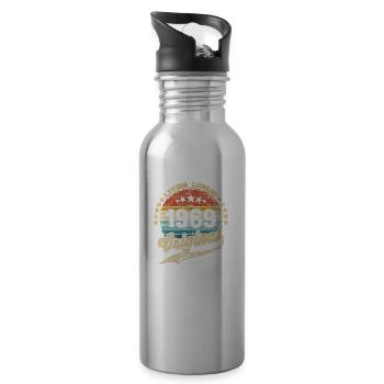 1969 Birthday Living Legend Original - Water bottle with straw - silver - Right
