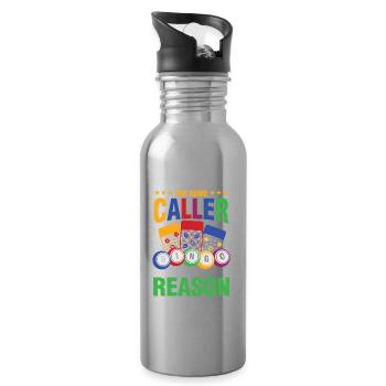 Thou Shalt Never The Name Caller Bingo - Trinkflasche mit integriertem Trinkhalm - Lightsilver - Rechts