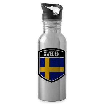 Sweden Sweden Scandinavia Nordic countries Viking Europe - Water bottle with straw - silver - Right