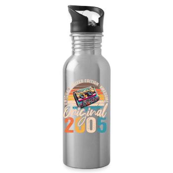 Vintage 2005 19th Anniversary Cassette Tape 2005 - Water bottle with straw - silver - Right