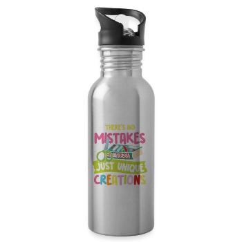 In Crafting There No Mistakes Just Creations - Trinkflasche mit integriertem Trinkhalm - Lightsilver - Rechts