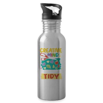Creative Minds Are Rarely Tidy für einen - Trinkflasche mit integriertem Trinkhalm - Lightsilver - Rechts