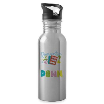 I Like Long Romantic Walks Down The Craft Side - Trinkflasche mit integriertem Trinkhalm - Lightsilver - Rechts