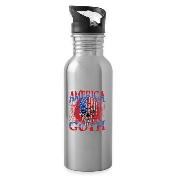 Make America Goth Again für Gothik Fans - Trinkflasche mit integriertem Trinkhalm - Lightsilver - Rechts