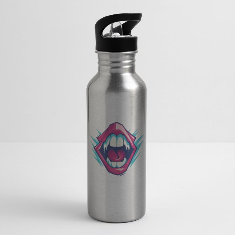 Vampire dentition with sharp teeth Water bottle with straw
