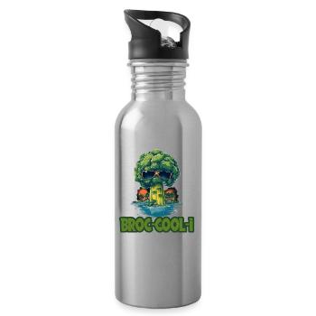 Summer Vibes Cooler Brokkoli mit Sonnenbrille - Trinkflasche mit integriertem Trinkhalm - Lightsilver - Rechts