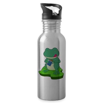 Frosch Schokoriegel - Trinkflasche mit integriertem Trinkhalm - Lightsilver - Rechts