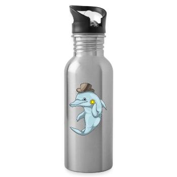 Dolphin Poker Jetons de Poker - Gourde avec paille intégrée - argent clair - Droite