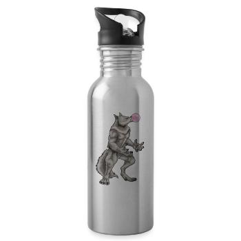 Werwolf Halloween Kaugummi - Trinkflasche mit integriertem Trinkhalm - Lightsilver - Rechts