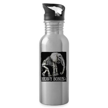 Heavy Bone Elephant Design - Water bottle with straw - silver - Right