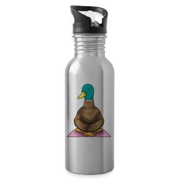 Ente Fitness Yoga Meditation - Trinkflasche mit integriertem Trinkhalm - Lightsilver - Rechts