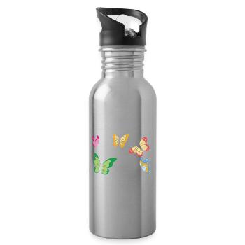 You Give Me Butterflies - Trinkflasche mit integriertem Trinkhalm - Lightsilver - Rechts