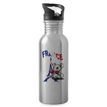 JEUX FRANCE A PARIS EN 2024 - HUMOUR RAT BOXE - Gourde avec paille intégrée - argent clair - Droite