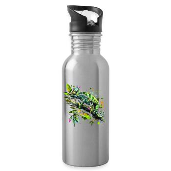 Chameleonaire A Rich Lizard für - Trinkflasche mit integriertem Trinkhalm - Lightsilver - Rechts