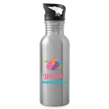 Woman With a Major in Psychology - Trinkflasche mit integriertem Trinkhalm - Lightsilver - Rechts
