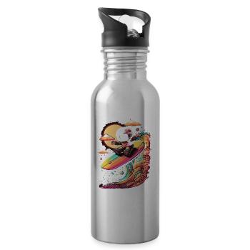 Are You Gonna Perform At The Tail-Lent Show - Trinkflasche mit integriertem Trinkhalm - Lightsilver - Rechts