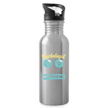 Why did the Psychologist wear Sunglasses - Trinkflasche mit integriertem Trinkhalm - Lightsilver - Rechts