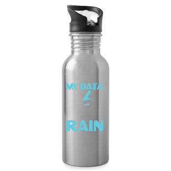 I'm Thinking Of Storing My Data On The Cloud - Trinkflasche mit integriertem Trinkhalm - Lightsilver - Rechts