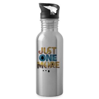 Just One More I Promise Wandern Wanderung - Trinkflasche mit integriertem Trinkhalm - Lightsilver - Rechts
