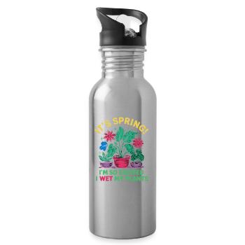 It's Spring I'm So Excited I Wet My Plants - Trinkflasche mit integriertem Trinkhalm - Lightsilver - Rechts