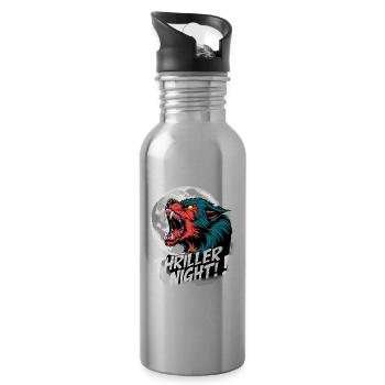 Thriller Night für einen Werwolf Fan - Trinkflasche mit integriertem Trinkhalm - Lightsilver - Rechts