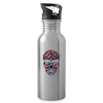 Open Your Mind für einen Unternehmer und Student - Trinkflasche mit integriertem Trinkhalm - Lightsilver - Rechts