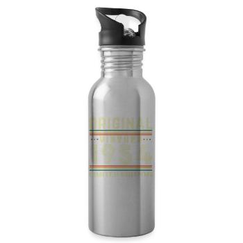 70 Jahre 1954 Vintage Retro Geburtstagsgeschenk - Trinkflasche mit integriertem Trinkhalm - Lightsilver - Rechts