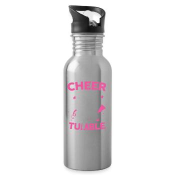 Cheer Like Nobody's Watching für eine cheerleader - Trinkflasche mit integriertem Trinkhalm - Lightsilver - Rechts