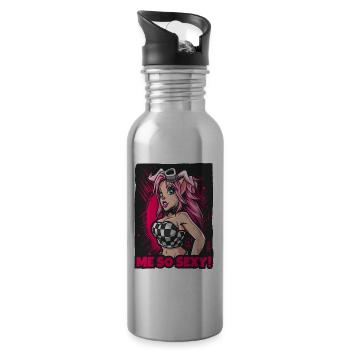 Attractive pig girl is so sexy - Water bottle with straw - silver - Right