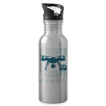 Drohnen Pilot - Trinkflasche mit integriertem Trinkhalm - Lightsilver - Rechts