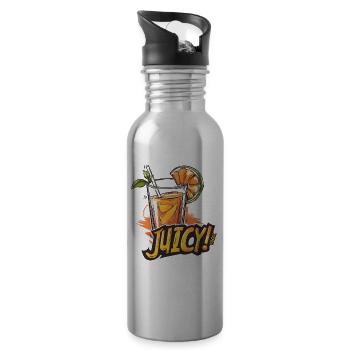 Juice is juicy - Water bottle with straw - silver - Right