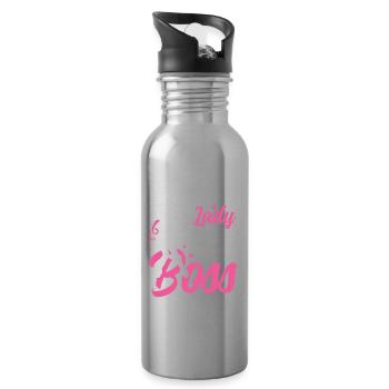 Cheer Your Heart Out für eine Cheerleaderin - Trinkflasche mit integriertem Trinkhalm - Lightsilver - Rechts