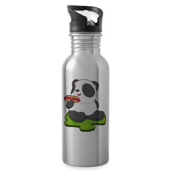 Hot-dog Panda - Gourde avec paille intégrée - argent clair - Droite