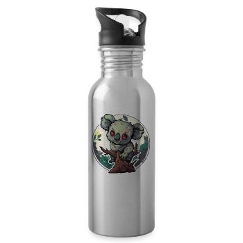 Koala zombie mignon de la jungle - Gourde avec paille intégrée - argent clair - Droite