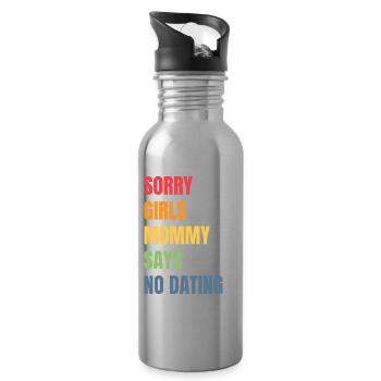 Tut Mir Leid Mädchen Mutti Sagt Kein Dating - Trinkflasche mit integriertem Trinkhalm - Lightsilver - Rechts