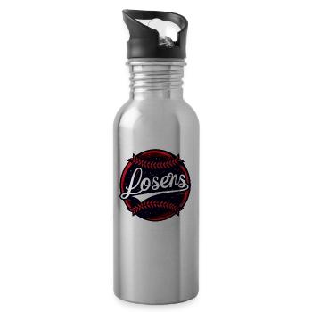 Team für Verlierer - Trinkflasche mit integriertem Trinkhalm - Lightsilver - Rechts